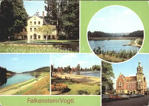 Falkenstein Vogtland Schloss Talsperre Sperrmauer Uferpromenade Freibad Rathaus Kat. Falkenstein Vogtland