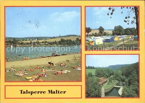 Malter Talsperre Badestrand Campingplatz Kat. Dippoldiswalde