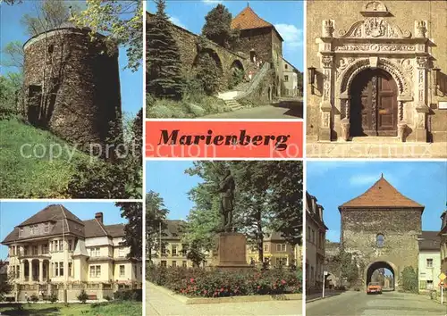 Marienberg Erzgebirge Roter Turm Heimatmuseum Zschopauer Tor Renaissanceportal Rathaus Pionierhaus Philipp Mueller Denkmal Stadtgruender Kat. Marienberg