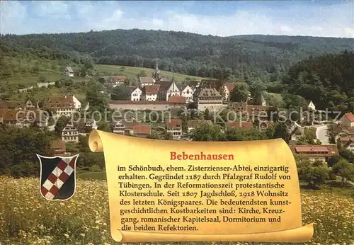 Bebenhausen Tuebingen Teilansicht mit Spruch und Ehemaligen Kloster Kat. Tuebingen