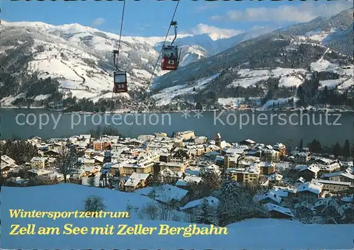 Zell See Gesamtansicht mit Seilbahn Kat. Zell am See