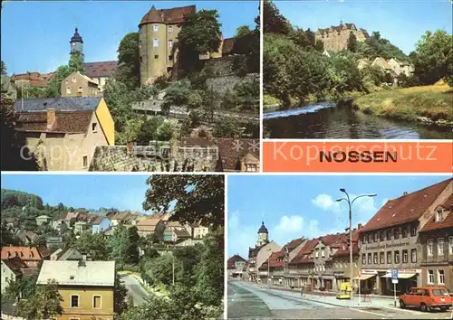 Nossen Blick zum Schlossturm Freiberger Mulde Markt Kat. Nossen