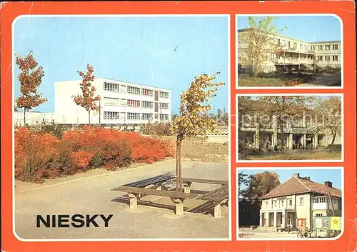 Niesky Erweiterte Oberschule Apotheke und Kreispoliklinik Kaufhaus Kat. Niesky