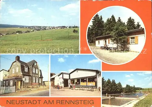 Neustadt Rennsteig Waldbaude Dreiherrnstein Einkaufszentrum Freibad Kat. Neustadt Rennsteig