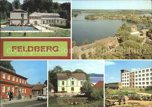 Feldberg Mecklenburg Erholungsheim Stieglitzenkrug Rathaus Blick zum Haussee Kat. Feldberger Seenlandschaft