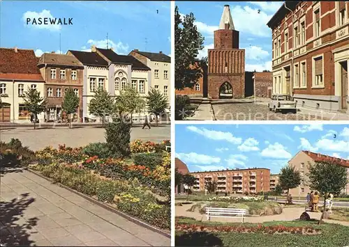 Pasewalk Mecklenburg Vorpommern Ernst Thaelmann Platz Muehlentor Platz der Aufbauhelfer Kat. Pasewalk