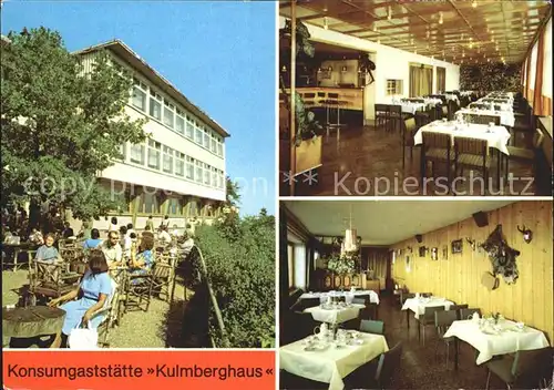 Saalfeld Saale Gaststaette Kulmberghaus Jaegerstube Gnomenbar Kat. Saalfeld