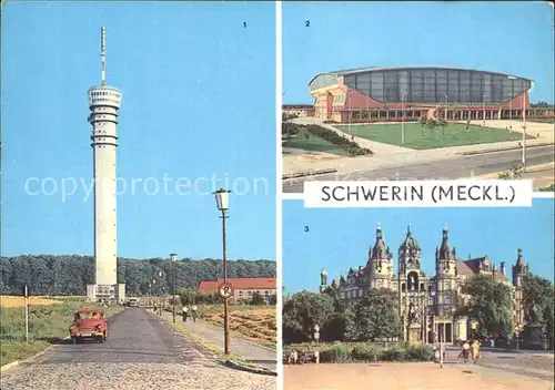 Schwerin Mecklenburg Fernsehturm Sporthalle Schloss Kat. Schwerin