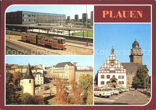Plauen Vogtland Oberer Bahnhof Rathaus Blick zum Otto Grotewohl Platz Kat. Plauen