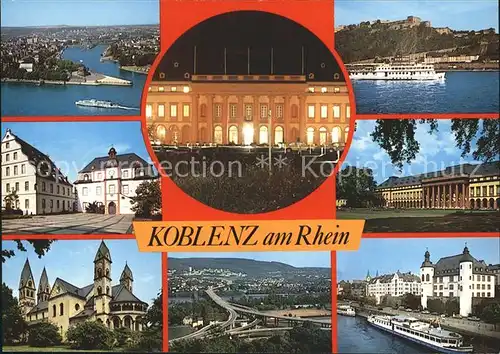 Koblenz Rhein Schiffsanlegestelle Panorama Rhein Kat. Koblenz
