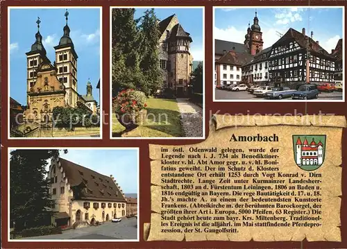 Amorbach Abtei Kirche Heimatmuseum Marktplatz Schlossmuehle Kat. Amorbach
