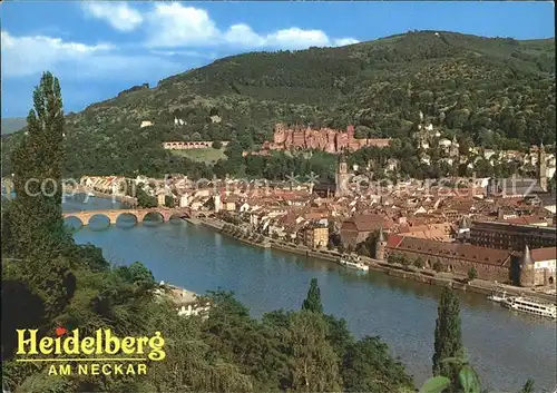 Heidelberg Neckar Stadtansicht Kat. Heidelberg