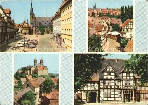 Quedlinburg Markt Klopstockhaus Blick vom Muenzerberg Kat. Quedlinburg