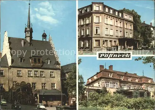 Poessneck Rathaus Posthirsch Hotel  Kat. Poessneck