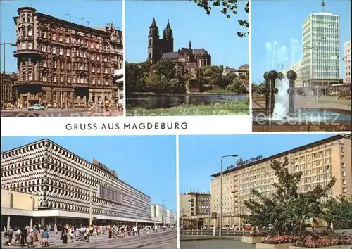 Magdeburg Hasselbachplatz Elbe Dom Karl Marx Strasse Centrum Warenhaus Kat. Magdeburg