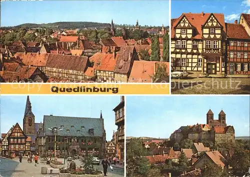 Quedlinburg Blick vom Schlossberg Klopstockhaus Markt Blick vom Muenzenberg Kat. Quedlinburg