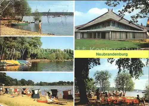 Neubrandenburg Tollensesee Bootshafen Freibad Stadthalle im Kurpark Gaststaette Badehaus Kat. Neubrandenburg