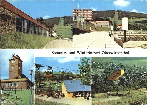 Oberwiesenthal Erzgebirge Hallenschwimmbad des Erholungsheimes Fichtelberg Wetterwarte Drahtseilbahn Kat. Oberwiesenthal
