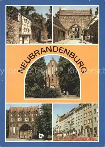 Neubrandenburg Wiekhaus mit Fangelturm Neues Tor Stargarder Vortor  Kat. Neubrandenburg