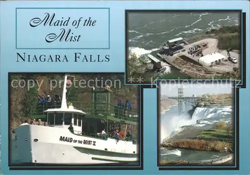 Niagara Falls Ontario Fliegeraufnahme Schiff Maid of the Mist V. Kat. Niagara Falls Canada