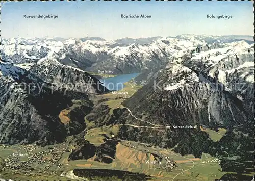Achensee Fliegeraufnahme Bayrische Alpen Kat. Eben am Achensee