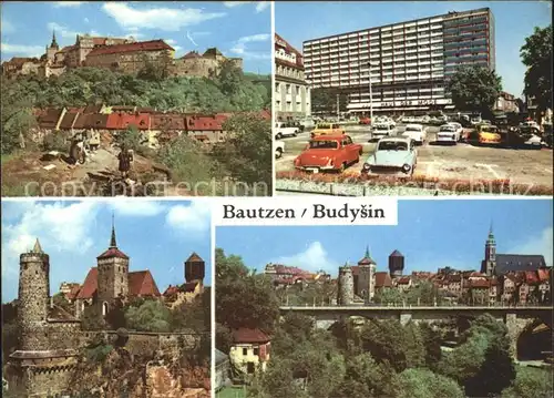 Bautzen Ortenburg Hochhaus am Platz der Roten Armee Friedensbruecke Kat. Bautzen