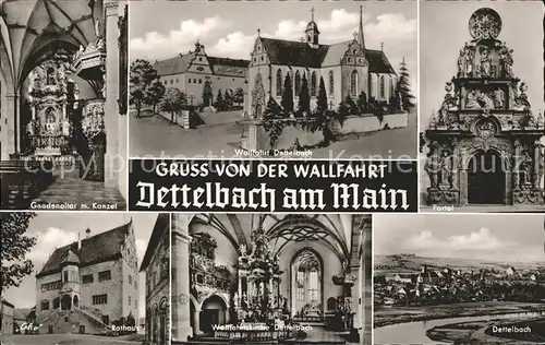Dettelbach Wallfahrt Gnadenaltar Kanzel Portal Rathaus  Kat. Dettelbach