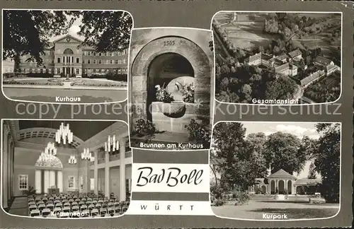 Bad Boll Kurhaus Brunnen Kurpark Kirchensaal  Kat. Boll