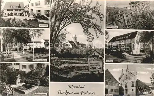 Buchau Federsee Bad Kurhaus Delphinbrunnen Rathaus  Kat. Bad Buchau