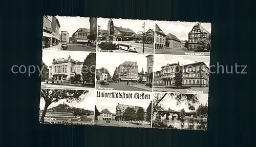 Giessen Lahn Landgraf Philipp Platz Neues Schloss Universitaet Bahnhof  Kat. Giessen