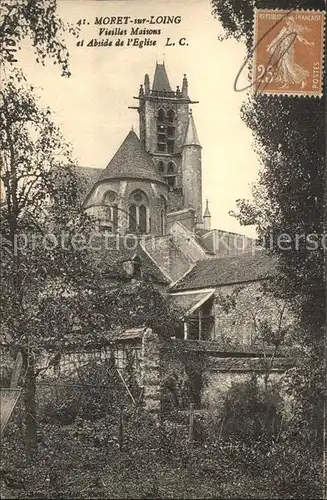 Moret sur Loing Vieilles Maisons Abside Eglise  Kat. Moret sur Loing