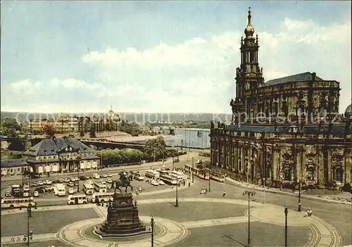 Dresden Theaterplatz Dom Italienische Doerfchen Kat. Dresden Elbe