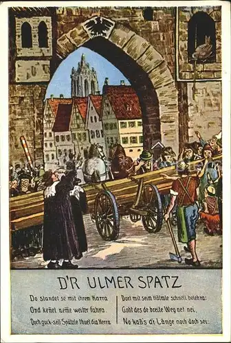 Ulm Donau Ulmer Spatz Kuenstlerkarte  Kat. Ulm