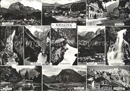 Golling Salzach Wasserfall Salzchoefen Pass Lueg Stahlhaus  Kat. Golling an der Salzach