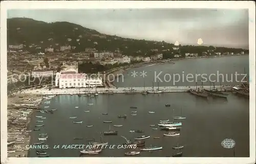 Cannes Alpes Maritimes Strand Hafen  Kat. Cannes