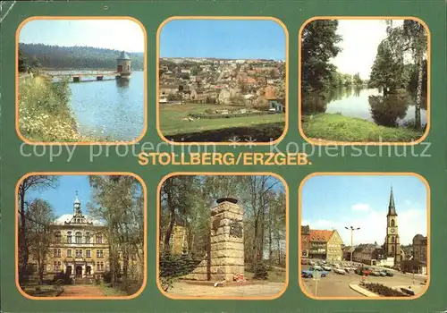 Stollberg Erzgebirge Querenbachtalsperre Walkteich Hans Beimler Oberschule Markt Kat. Stollberg