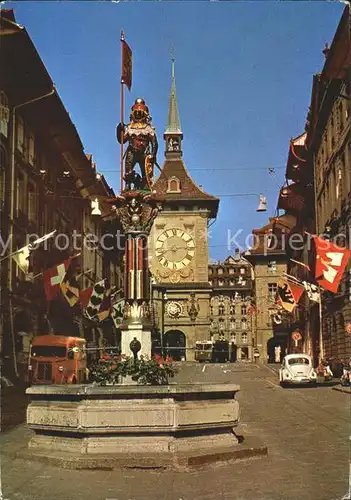 Bern BE Zaehingerbrunnen Zeitglockenturm  Kat. Bern