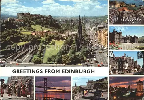 Edinburgh Fliegeraufnahme Dudelsackspieler Burg  Kat. Edinburgh