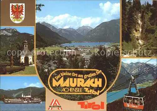 Maurach Tirol Panorama Achensee Seilbahn Personenschiff Kat. Eben am Achensee