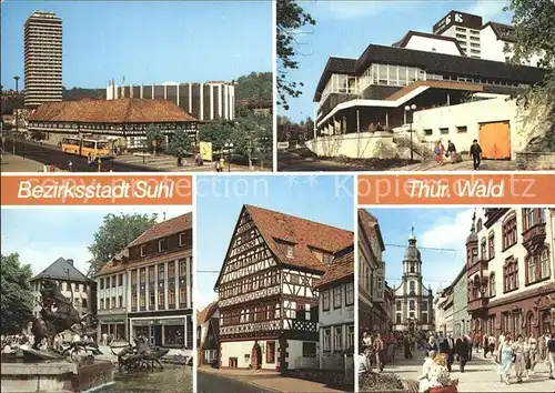 Suhl Thueringer Wald Hotel Stadt Suhl Diana Brunnen Rathaus  Kat. Suhl