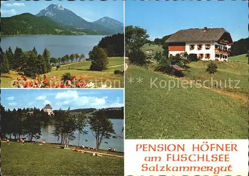 Fuschl See Salzkammergut Pension Hoefner Badestelle Panorama Kat. Fuschl am See