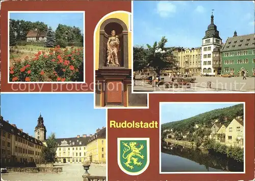 Rudolstadt Thueringer Bauernhaeuser Heidecksburg Portal der 5 Tugenden Markt Stadtteil Schwarza Kat. Rudolstadt