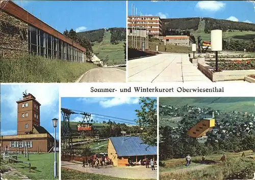Oberwiesenthal Erzgebirge Hallenschwimmbad Fichtelberg Wetterwarte Talstation der Drahtseilbahn Sprungschanze Kat. Oberwiesenthal