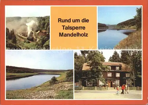 Wernigerode Harz Ruebelandbahn ueberleitungssperre bei Koenigshuette Hochwasserschutzbecken Kalte Bode Gaststaette Gruene Tanne Mandelholz Kat. Wernigerode