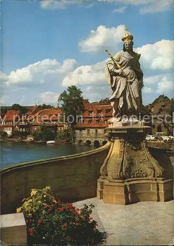 Bamberg Hl Kunigunde auf der Unteren Bruecke mit Blick auf Klein Venedig Kat. Bamberg