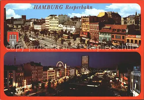Hamburg Reeperbahn bei Tag und Nacht Kat. Hamburg