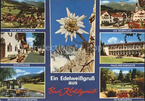 Bad Kohlgrub Total Edelweiss Dorfplatz Dorfstr Haus der Kurgaeste Brunnen Kurgarten Kat. Bad Kohlgrub