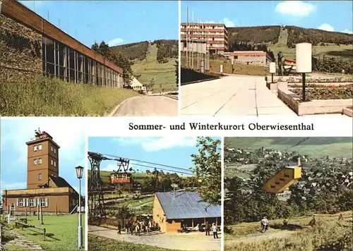 Oberwiesenthal Erzgebirge Hallenschwimmbad Fichtelberg Wetterwarte Talstation der Drahtseilbahn Sprungschanze Kat. Oberwiesenthal