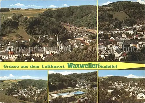 Waxweiler Panorama Teilansichten Schwimmbad Kat. Waxweiler