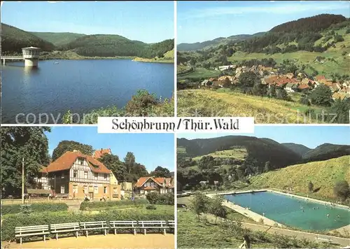 Hildburghausen Talsperre Schoenbrunn Teilansicht FDGB Erholungsheim Huette Schwimmbad Kat. Hildburghausen